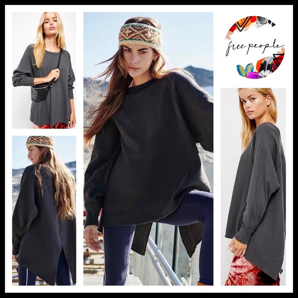 FREE PEOPLE BOHO TUNIC OVERSIZED PULLOVER TOP A2C - Picture 6 of 16